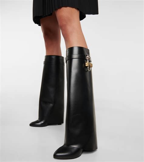 givenchy knee high wedge boots|Givenchy shark lock biker boots.